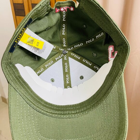 Polo Ralph Lauren Big Pony Cap | Olive Green 3 Logo Hat | Classic Adjustable Cap - Picture 3 of 3